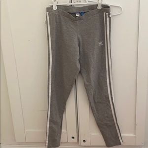 ADIDAS Originals Light Heather Gray Soft Logo Low Rise leggings